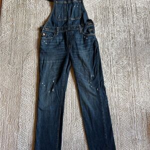 Old navy Girls Distressed Denim Overalls with Adjustable Straps XL 14-16 Teens
